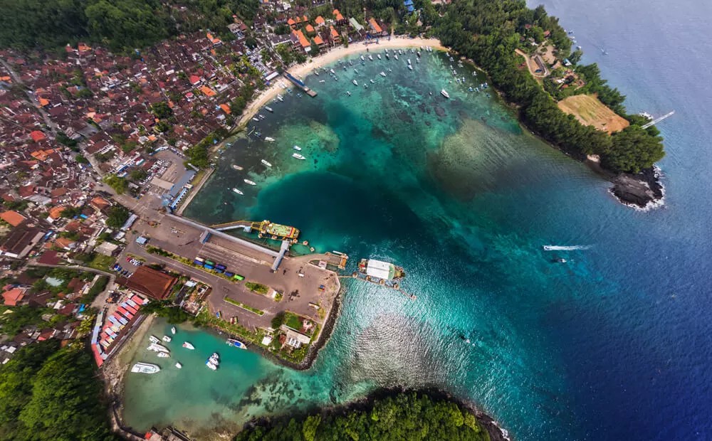 Padang Bai harbour for trip from Bali to gili 
