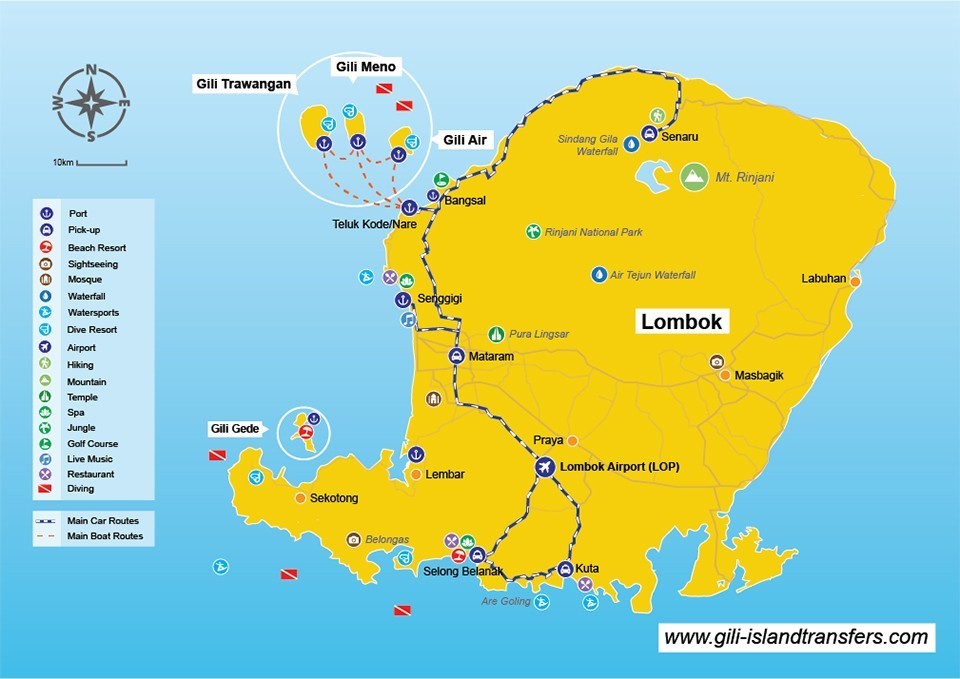 gili Islands Map Overview