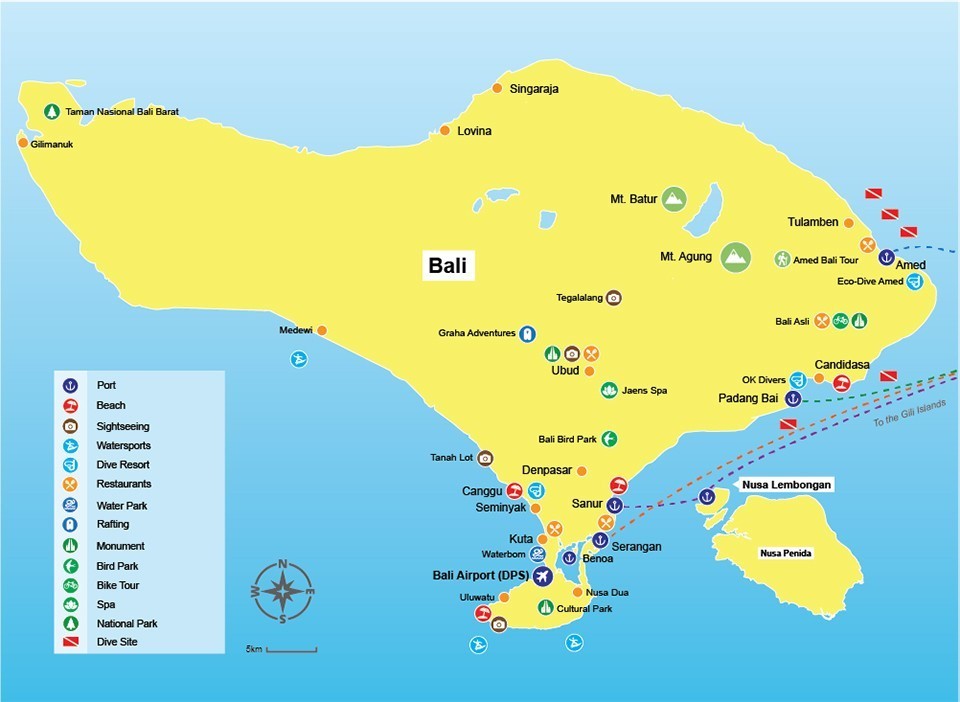 Map Bali Gili Bookings